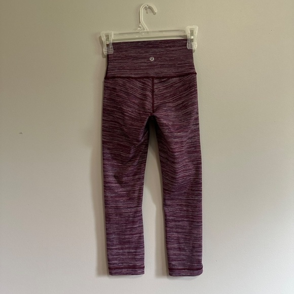 Lululemon Wunder Under HR 21" Edged Stripe Jacquard Blueprint Royal Ruby Sz 2 - Picture 4 of 10